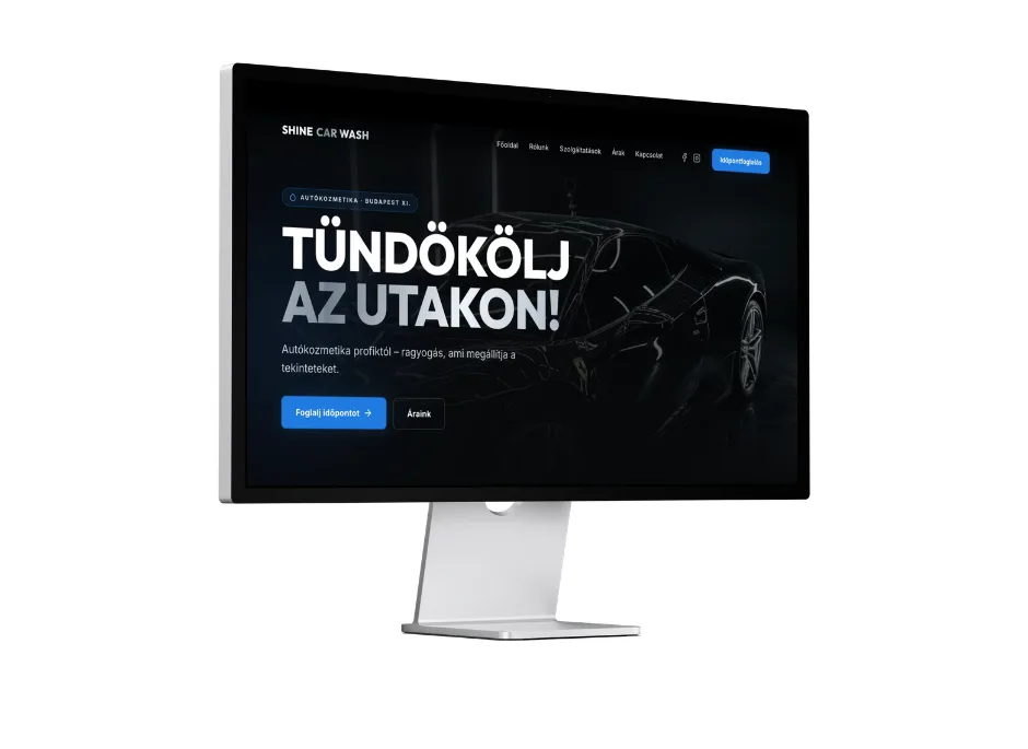 Autókozmetika weboldal — Shine Car Wash
